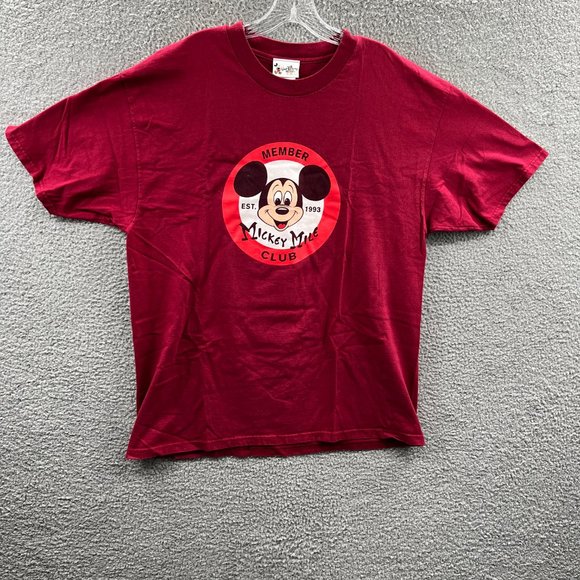 Disney Other - Mickey Mouse Mens Shirt Extra Large Red Mile Club Member Disney World Vintage